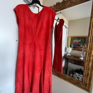 Red Suede Dress Size Small